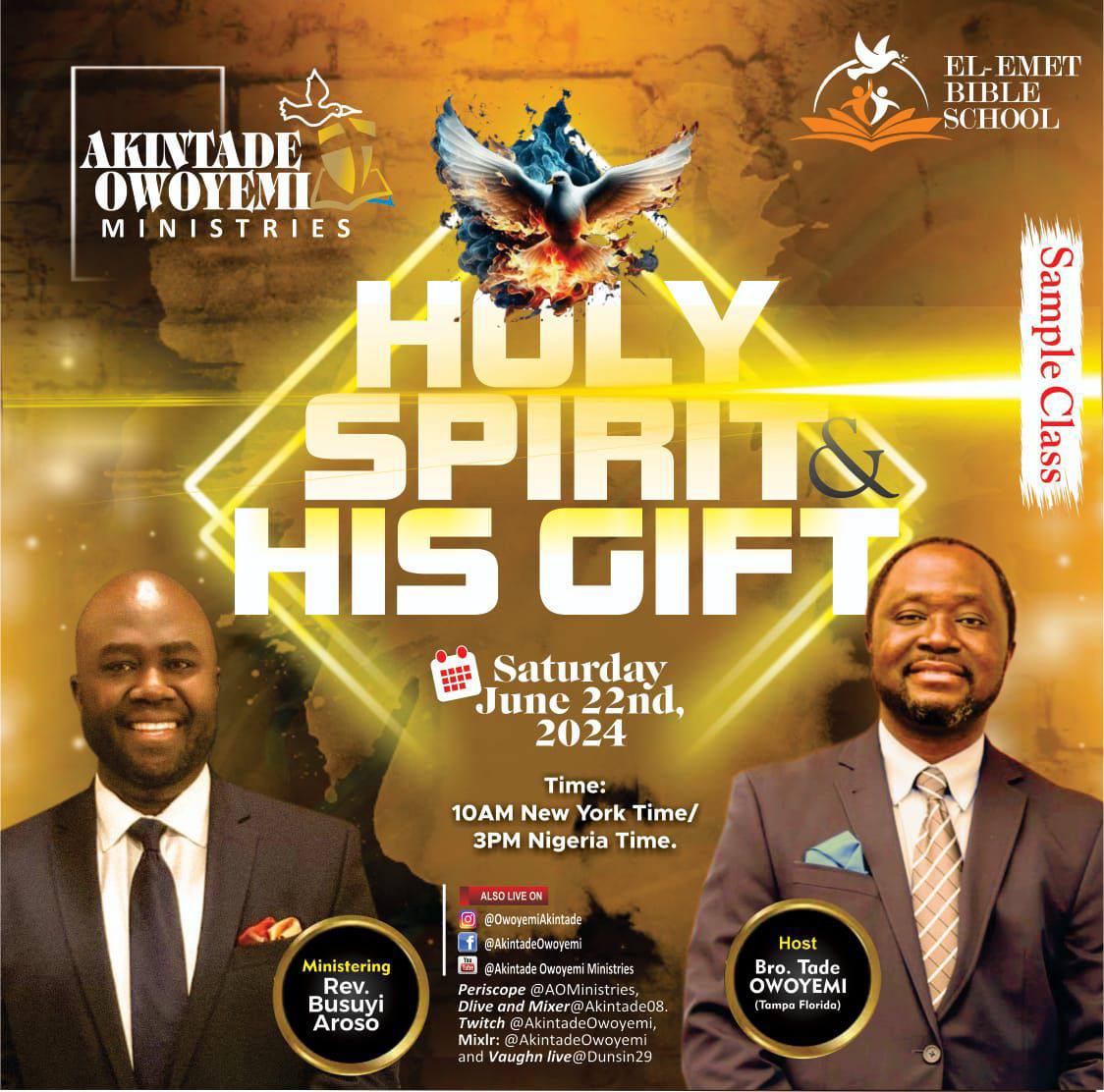 Sample Classes - Holy Spirit and His Gifts